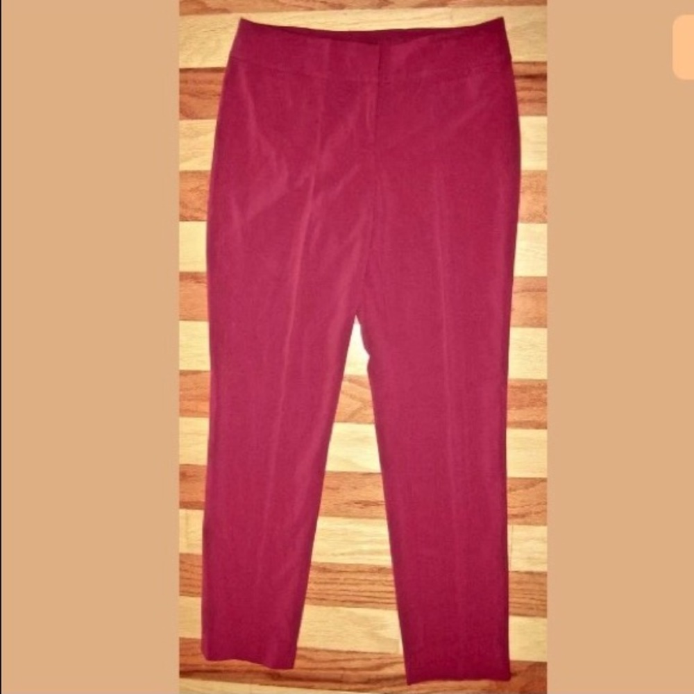 NEW NINE WEST LADIES STRETCH DRESS PANTS TROUSERS BORDEAUX MAROON SIZE 2 NWT